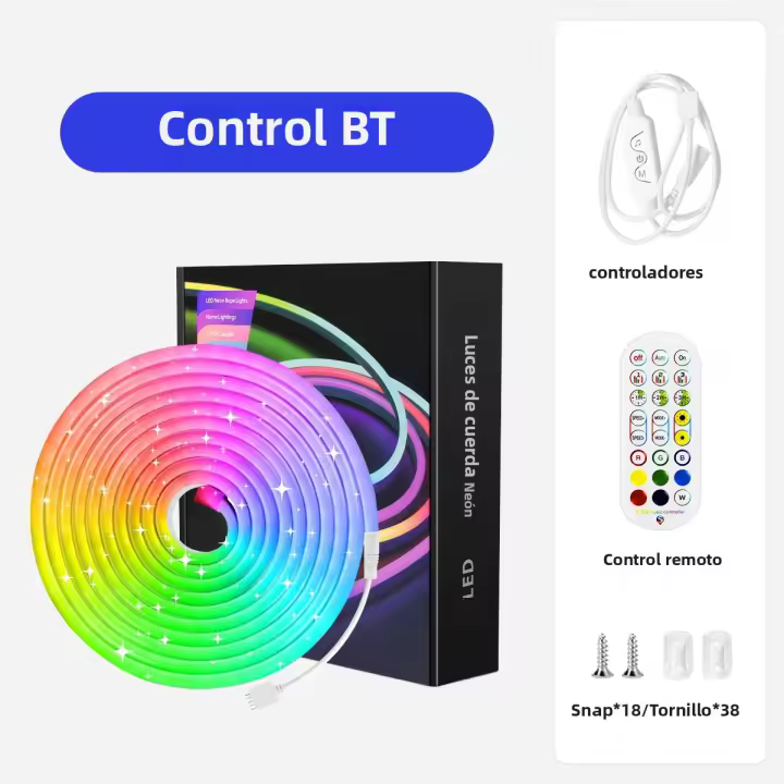 Tiras LED RGB Neon 12V 10M/5M Con WiFi Impermeables Y Sincronización De Música Para Exterior DIY Con Control Remoto Y App Para Dormitorio - 1