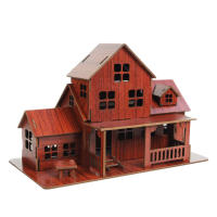 Puzzle 3D De Madera Arquitectura Villa Casa DIY Educativo Para Niños Y Niñas Regalo De Cumpleaños Juego De Construcción Unisex - details 1