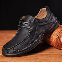 Zapatos De Cuero Hechos a Mano Para Hombre Casual Zapatillas Diseño Cómodo Zapato De Negocios Mocasines Con Cordones Material De Suela De Goma - details 12