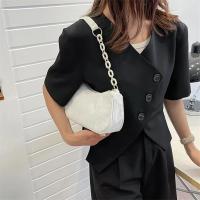 Bolso De Hombro De Corduroy Chic Con Cadena Underarm Bolso De Mano Sencillo Para Mujeres Con Cremallera Adecuado Para El Uso Diario - details 5