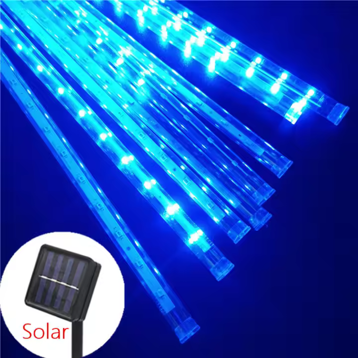 Luz De Show Solar LED Para Jardín Decoración De Navidad Cadena De Luces Impermeable De Meteoritos Para Exterior Adorno De Calle - 1
