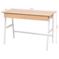 vidaXL Escritorio 110x55x75 cm color roble y blanco - details 5