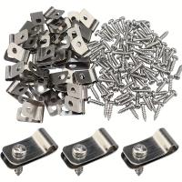 200Pcs Clip De Valla Para Ganado De Metal En Forma R De Cable De Gestión De Alambre Fijación De Valla Herramienta De Jardín - details 0