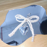 Llavero Aesthetic Y2K Con Perla Dulce Y Lazo Corazón Para Niñas Accesorios De Bolso Con Colgante De Corazón Y Lazo Coreano - details 4