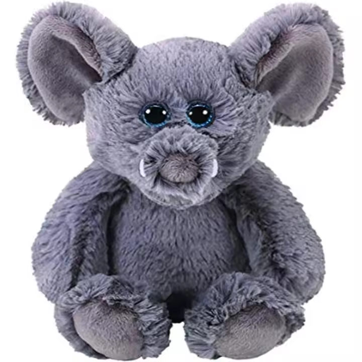Peluche Ty Gris 23 Cm - Suave y Adorable - 1