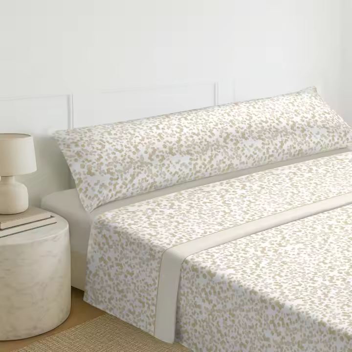 Juego Sábanas Estampadas de Cama 50% algodón/50% poliéster,  Juego de Sábanas para Verano, Entretiempo. Incluye 3 Piezas: 1 Sabana Bajera Ajustable, 1 Sabana Encimera y 1 Funda de Almohada - 1