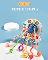 Juguetes Sensoriales Montessori De Silicona Pulpo Con Cuerda Para Bebé Juego Interactivo De Desarrollo Infantil En Preescolar - details 0