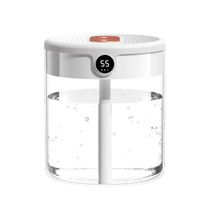 Nuevo Humidificador de doble pulverización de 2L, usb de gran capacidad, hogar silencioso, dormitorio, oficina, luz nocturna, número
Humidificador display, blanco - 1