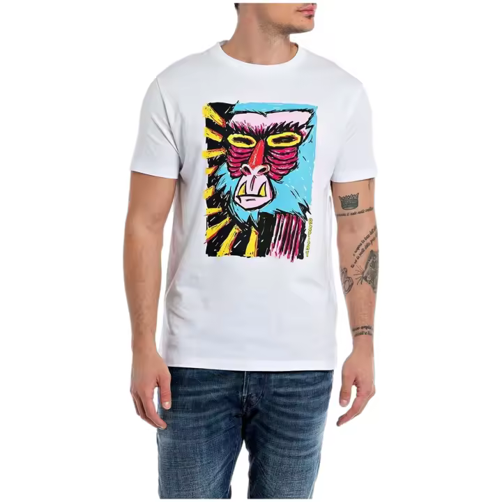 Camiseta de Manga Corta Replay  para hombre en color blanco - 1