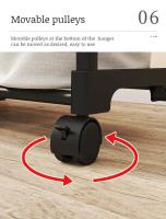 Rack De Ropa Doble Con Gancho Organizador De Ropa Para Dormitorio Móvil Con Ruedas Estante De Ropa Metálico Moderno Para El Hogar - details 9