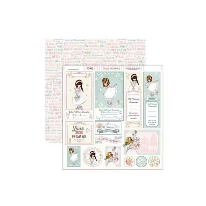 DAYKA TRADE                         PAPEL SCRAP DAYKA 2 CARAS 30,5x30,5cm COMUNIÓN 182 - 1