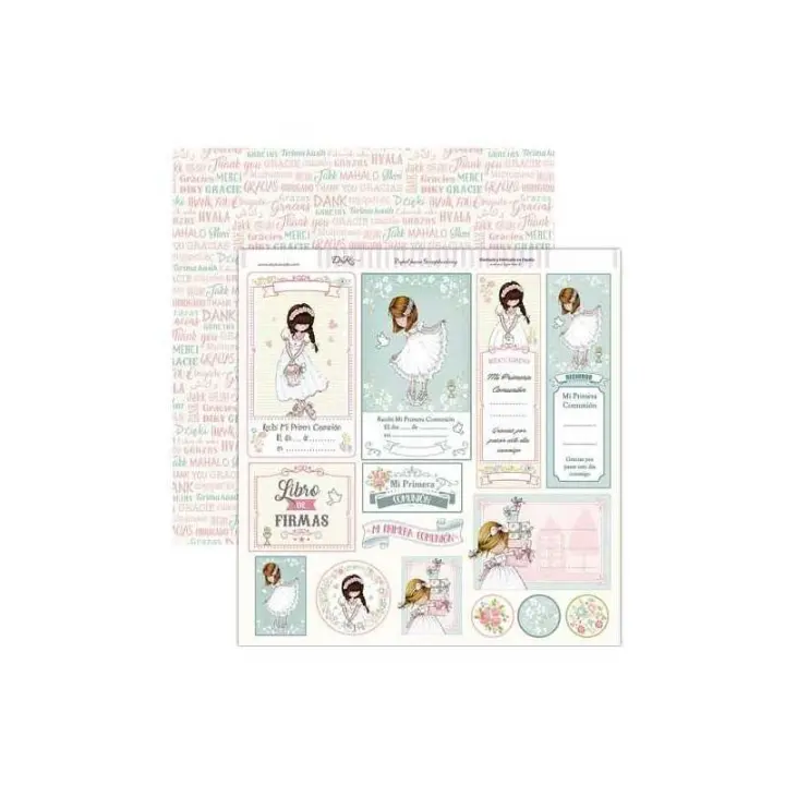 DAYKA TRADE                         PAPEL SCRAP DAYKA 2 CARAS 30,5x30,5cm COMUNIÓN 182 - 1