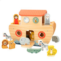 WOOMAX - Arca de Noé de madera, Zookabee, Animales juguete, Encajables bebé, Juego encaje, Encajar figuras, Juguetes niños 2 años, Juegos educativos, Motricidad fina, Clasificador de formas - details 0
