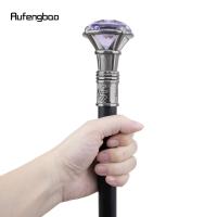 Bastón De Moda Diamante Morado Plata Elegante Para Caballeros Cosplay 93cm Punta De Goma Mango Sólido Material De Acero - details 7
