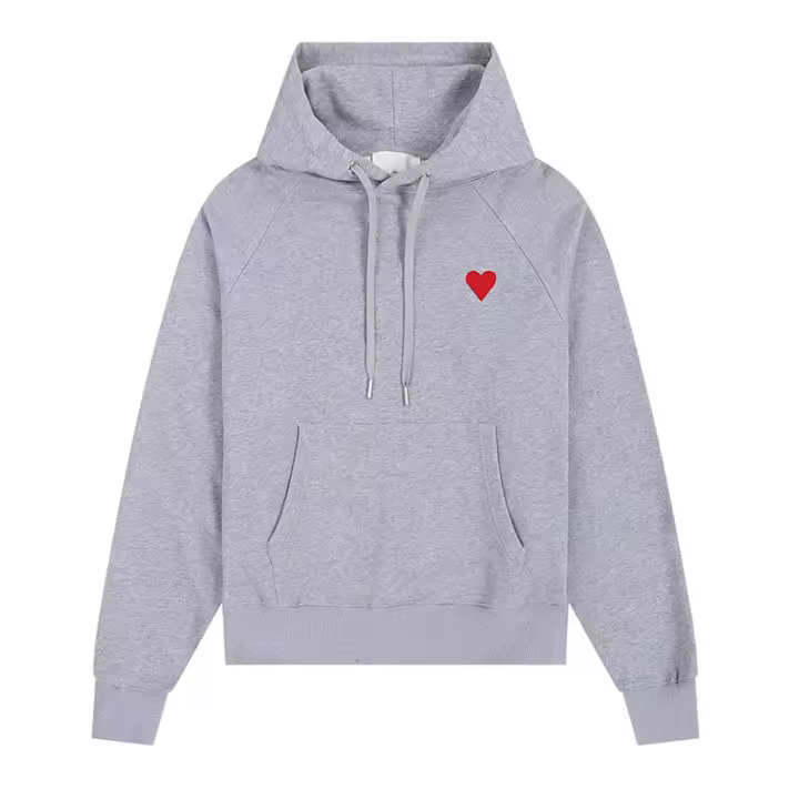  Sudadera De Corazón Bordado Para Parejas Sudadera Vintage Suelta Casual Con Capucha Para Hombre Y Mujer Sudadera De Polyester Para Otoño E Invierno - 1