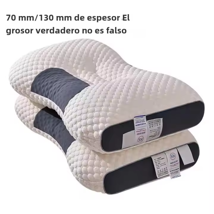 Almohada Para El Cuello Con Masaje SPA Ortopédica Para Dormir Protege La Columna Cervical Rellena De Fibras De Soja Familiar - 1