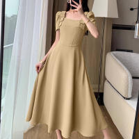 Vestido Elegante De Noche ZANZEA Para Mujer Vintage Con Cuello Cuadrado Y Lazo Vestido Largo De Verano Con Manga Puff Silueta Ajustada Y Flared - details 2