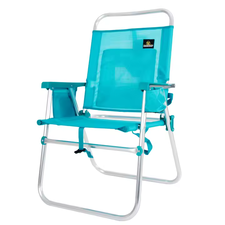 Silla AZAHAR 28082 (Turquesa) - Silla de Playa Plegable con reposabrazos. Fija, sin posiciones - CREVICOSTA QUALITY MARK MARCAS DE CALIDAD - 1