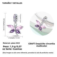 Colgantes De Libélula Exquisita De Plata 925 Sterling Con Zirconia Brillante Para Pulseras DIY Colorido Adecuado Para Fiestas Y Aniversarios - details 3