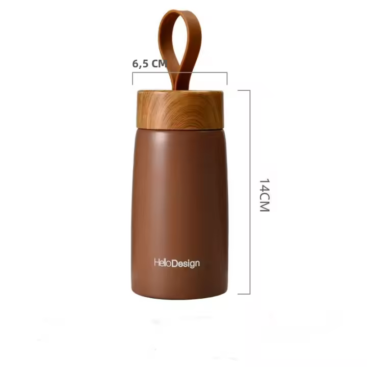 Termo Doble Capa Aislada De Acero Inoxidable 280ml Mini Botella De Agua Con Cuerda Portátil Para Exteriores Y Deportes - 1