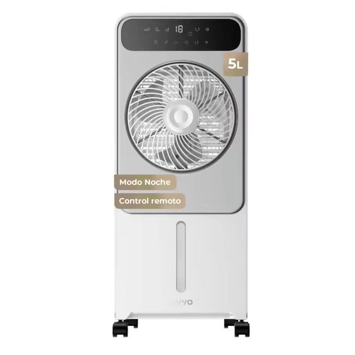 Climatizador Evaporativo EVVO AC950, 65W, Depósito 5L, Control Táctil, 3 modos, Temporizador 12h, Mando a Distancia, Ruedas - 1
