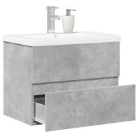 vidaXL Set muebles de baño 2 piezas madera contrachapada gris hormigón - details 0