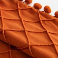 Funda De Cojín De Veludo 30x50cm 45x45cm Con Pompones Naranja Decorativa Estilo Bohemio Y Farmacia Para Sala De Estar Y Dormitorio - details 1