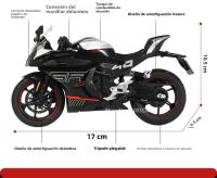 Modelo De Motocicleta 1:12 600RS Spring Breeze 450SR Con Neumáticos De Goma Y Absorción De Choque Regalo Para Niños Metal Y Plástico - details 10