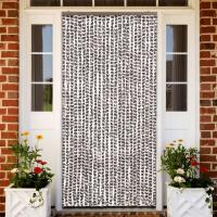vidaXL Cortina antimoscas chenilla 100x220 cm Color dark brown and beige,  azul/blanco/plateado,  Beige y marrón y mas - details 4