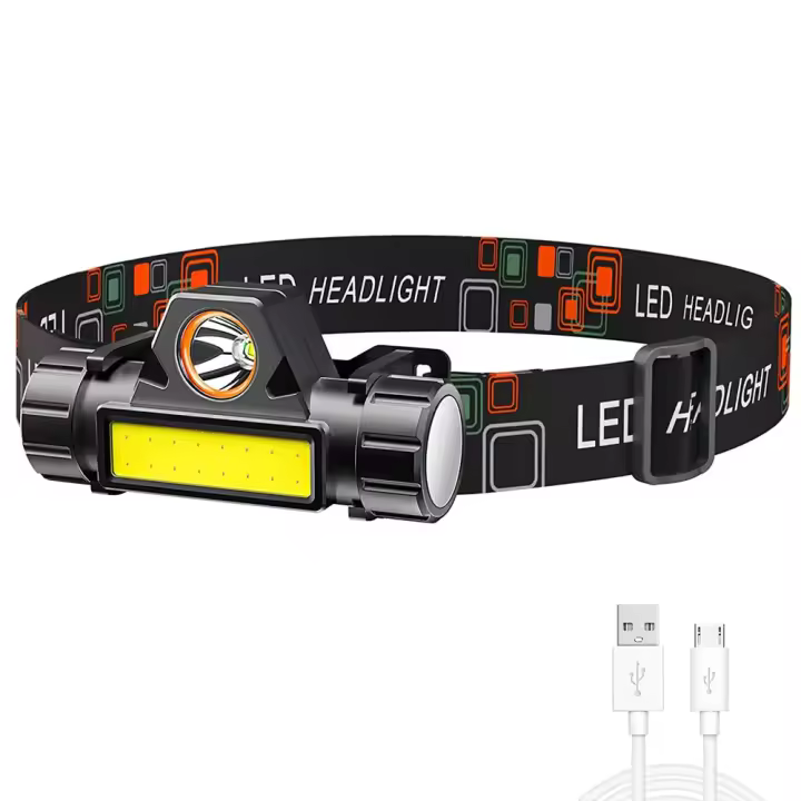 Linterna Frontal Recargable Mini COB Con Batería 18650 Integrada Luz Exterior Para Senderismo Y Exteriores Con Dimming Sin Esmerilamiento - 1