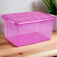 COSHANO Caja de almacenamiento, pongo todo ropa, Hogar, 60L litros organizador Impermeable (Rosa Translúcido) - details 2