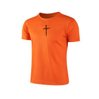 Camiseta Deportiva De Algodón Para Hombre Con Estampado Cruzado Alta Calidad Quickdry Manga Corta Para Gimnasio Y Entrenamiento - details 7