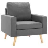 vidaXL Sillón de tela Gris claro, Gris oscuro, Marrón Sillon Dormitorio Sillon Comodos Silla Relax Sillón Sofá - details 4