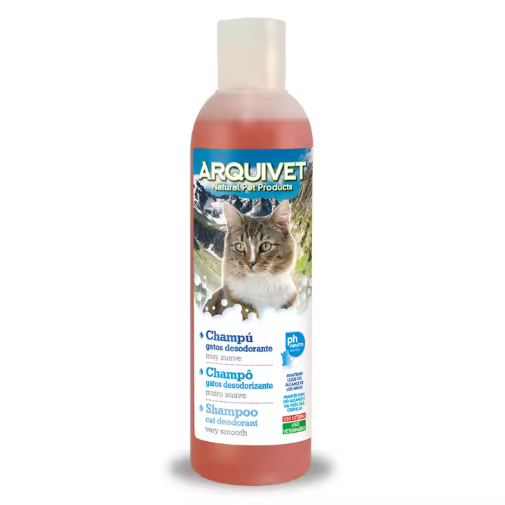 Arquivet Champú Suave para Gatos 250 Ml - Complementos de Higiene para Felinos - Piel Delicada - PH Neutro - 1