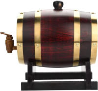 Barrel De Madera Para Whiskey 3L Vintage Oak Tap Dispenser Para Ron Vino Cerveza Herramientas De Cervecería Barra Ecológico Reutilizable - details 3