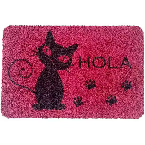 Felpudo PASO ESCARABAJO PET 38x58 cm - Lavable, Antideslizante, Interior/Exterior, Fibra 100% poliamida, Absorción Líquidos 4,5 L/m2, Base Caucho, Diseño Divertido - 1