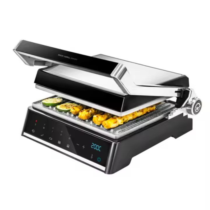 Parrilla eléctrica Cecotec Rock'nGrill Smart 2000W panel táctil inox/negro - 1