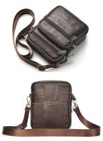 Bolso Bandolera Hombre De Cuero Genuino Nueva Vertical Multifuncional Bolso De Hombro Estilo Casual Viaje Mensajero - details 3