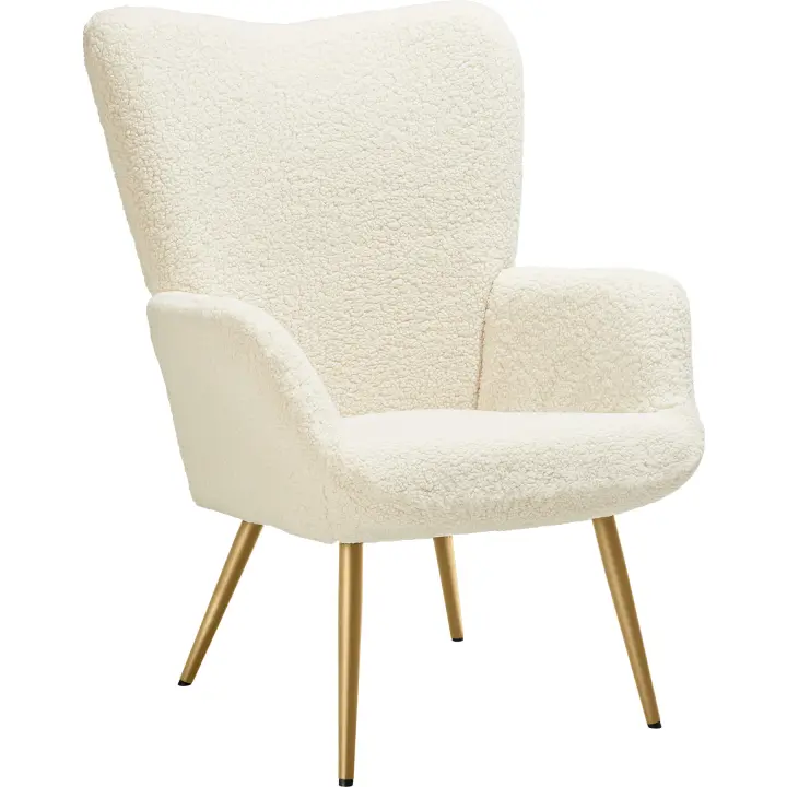 Tectake - Sillón Hygge orejero de estilo escandinavo, Butaca de salón tapizada, Tejido de borreguito bouclé, Tejido Corderoy fino, Tejido Corderoy ancho, Sillón lectura con respaldo ergonómico, ideal como mueble de salón, Topes en patas, capacidad 150 kg - 1