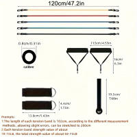 Set De 11 Piezas Bandas De Resistencia Para Ejercicio Elástico Equipo De Fitness Portátil Con Correa De Tobillo Expansor De Pecho - details 3