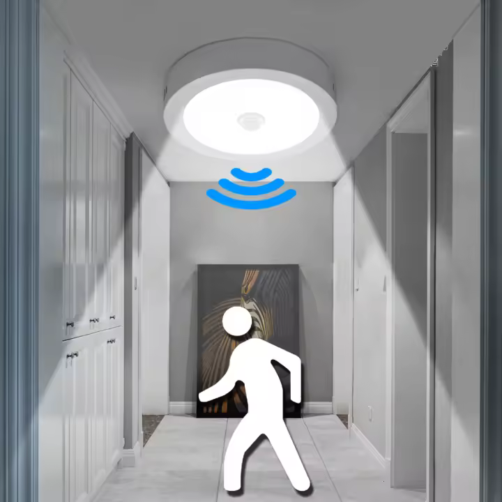 Lámpara De Sensor De Movimiento LED Para Pasillo Esteparia Vestíbulo Balcón 110V 220V 6W 12W 18W Iluminación Nocturna Sensorial - 1