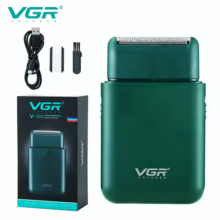 Afeitadora Eléctrica VGR Profesional Para Barba Reciprocante Portátil Mini Afeitadora USB Recargable Para Hombres V-390 Doble Hoja - 1