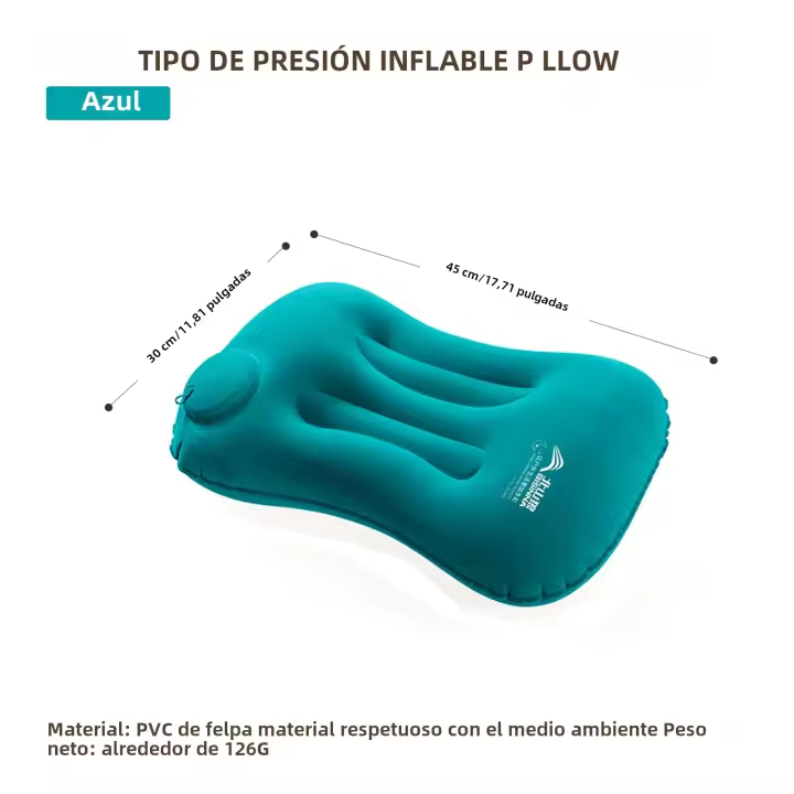 BISINNA Almohada De Viaje Inflable Ultraligera Para Acampar Soporte Para Cuello Y Lumbar Almohada Aérea Portátil Para Hiking - 1