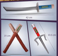Máscara De Ojo Y Armas De Ninja Turtles Para Niños Disfraz De Anime Con Nunchaku Darts Knife Y Knive Propiedades De Actuación Regalos - details 6