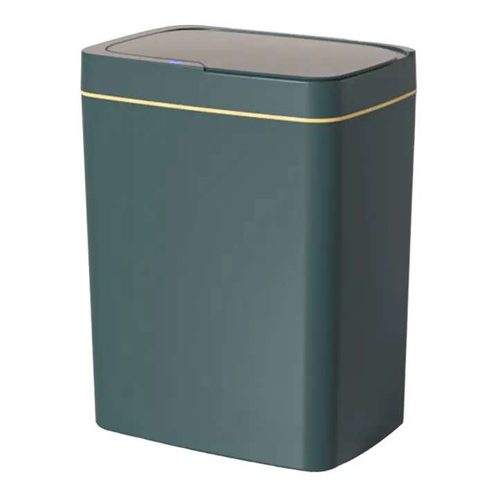 Basurero Inteligente Sensor Automático 15/18L Recargable Silencioso Para Cocina Baño Dormitorio Material PP Plástico Verde Oro Plata - 1