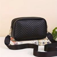 Bolso Bandolera Minimalista De Cuero PU Para Mujer Estilo Casual Con Patrón Geométrico Bolsillo Para Teléfono Móvil - details 2