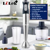 Batidora de Mano LoLek 4 en 1, Acero Inoxidable, 400W, 700W o 1000W, con Vaso de 800ml - Versatilidad y Potencia en la Cocina - details 1
