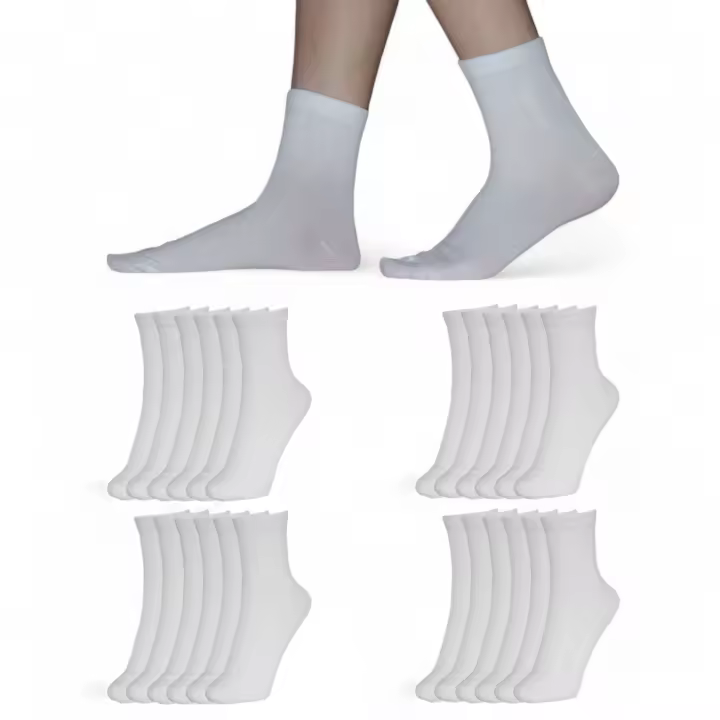 Geshop - 12 Pares Calcetines Tobilleros Caña Media Hombre - Calcetines Tobilleros Mujer - Calcetines Hombre Cortos - Calcetines Mujer Cortos - Calcetines Tobilleros Algodón – Calcetines Transpirables Hombre y Mujer. - 1