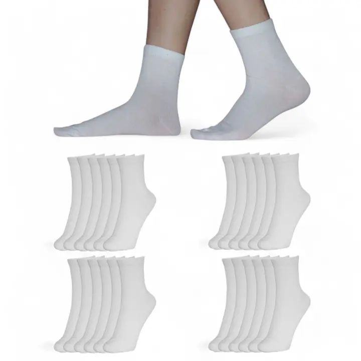 Geshop - 12 Pares Calcetines Tobilleros Caña Media Hombre - Calcetines Tobilleros Mujer - Calcetines Hombre Cortos - Calcetines Mujer Cortos - Calcetines Tobilleros Algodón – Calcetines Transpirables Hombre y Mujer. - 1