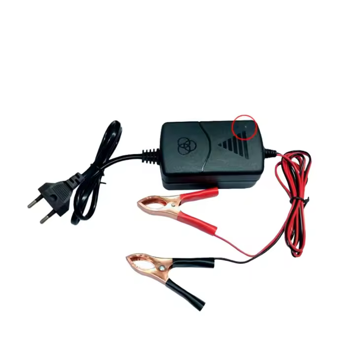Cargador de Batería para Coches, Motos, Furgonetas, Camiones y Tractores Compatible con Enchufe de Luz Indicadora de Carga - 1